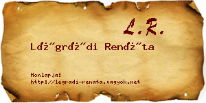 Légrádi Renáta névjegykártya